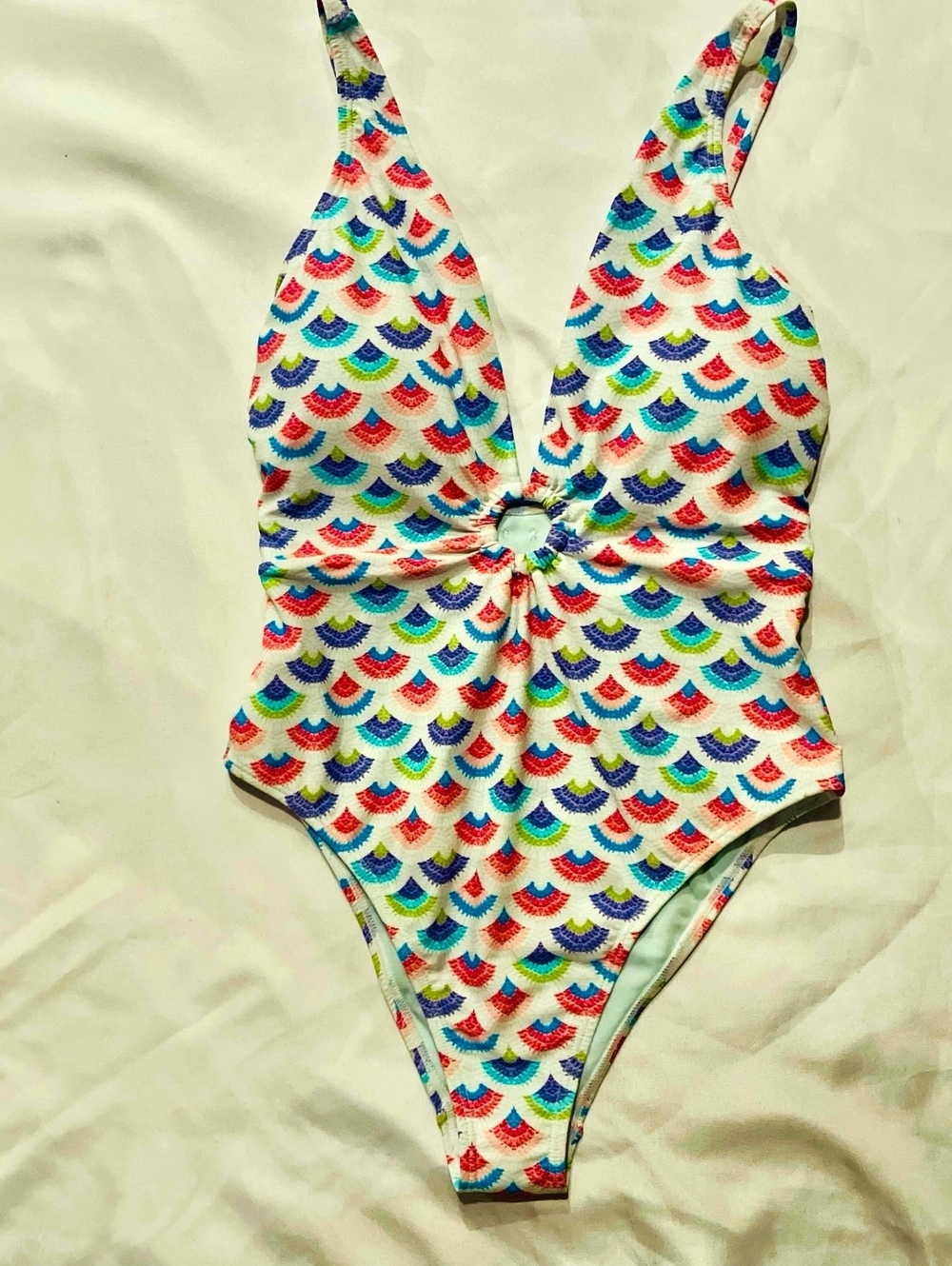 Nanette Lepore Multicolor Fan-Print One-Piece Swimsuit - White Base